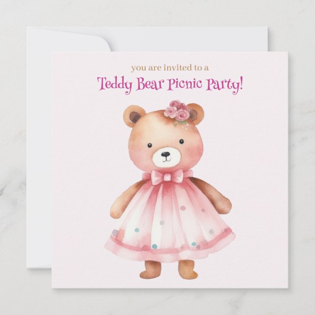 Teddy Bear Picnic Party  Invitation (Front)