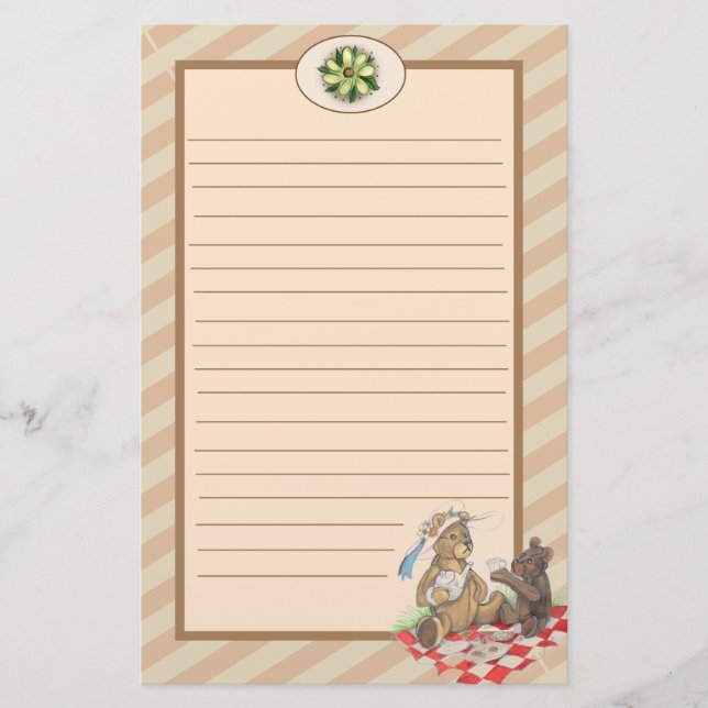 Teddy Bear Picnic Stationery (Front)