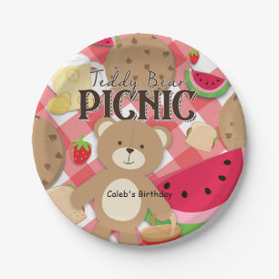 Teddy Bear Picnic Summer Birthday Party Custom Paper Plate