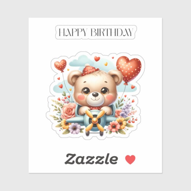 Teddy Bear Pilot Birthday (Sheet)