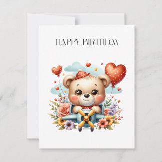Teddy Bear Pilot Birthday Invitation