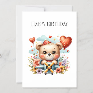 Teddy Bear Pilot Birthday Magnetic Invitation