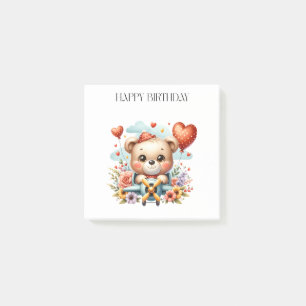 Teddy Bear Pilot Birthday Post-it Notes