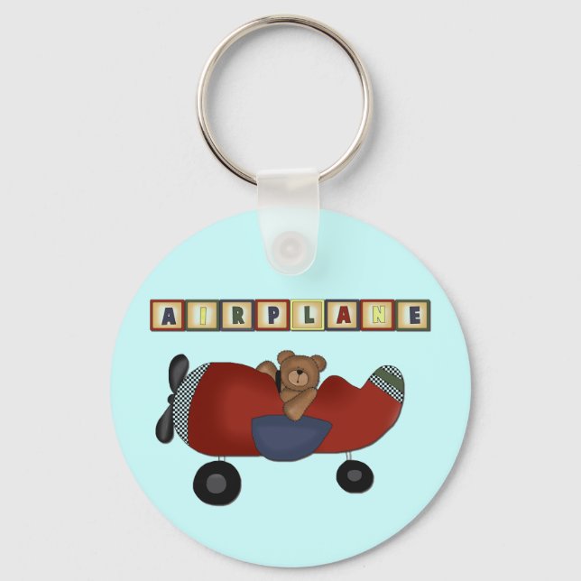 Teddy Bear Pilot Tshirts and Gifts Key Ring (Front)