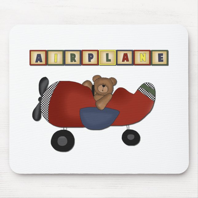 Teddy Bear Pilot Tshirts and Gifts Mouse Mat (Front)