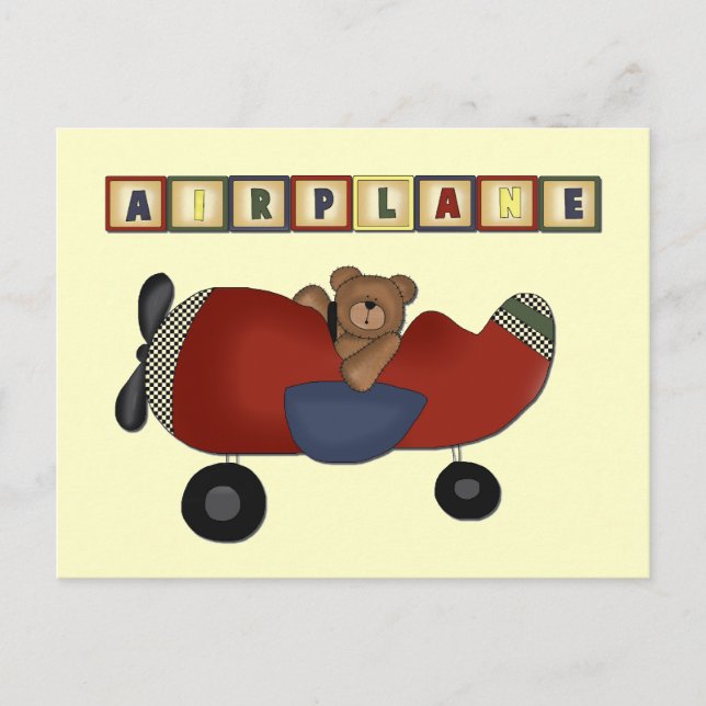 Teddy Bear Pilot Tshirts and Gifts Postcard (Front)