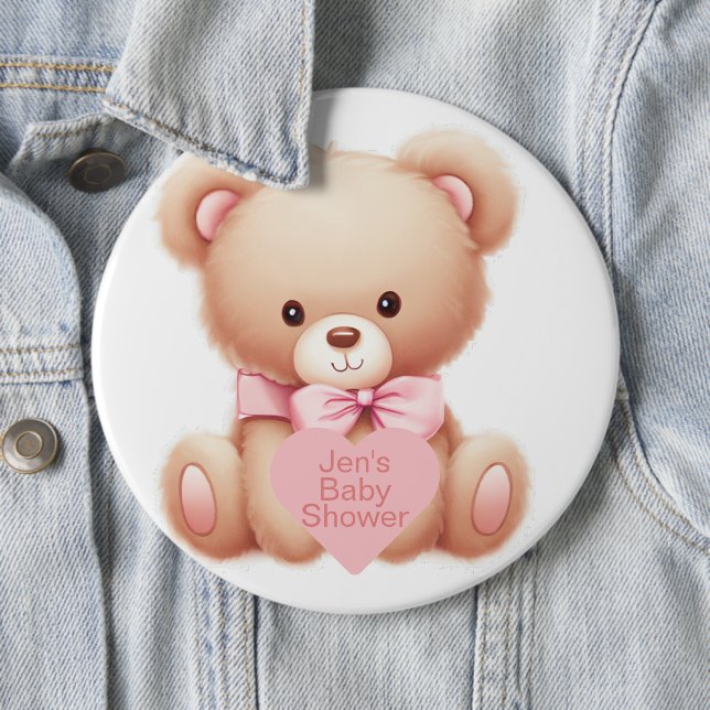 Teddy Bear Pink 6 Cm Round Badge (In Situ)