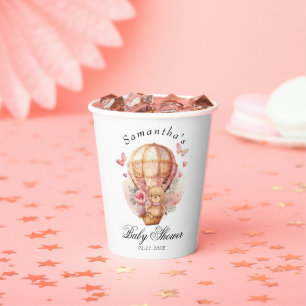 Teddy Bear Pink Baby Paper Cups