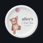 Teddy Bear Pink Baby Shower Paper Plates<br><div class="desc">Teddy Bear Pink Baby Shower Napkins</div>
