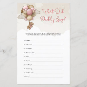 Teddy bear pink brown ivory What Did Daddy Say