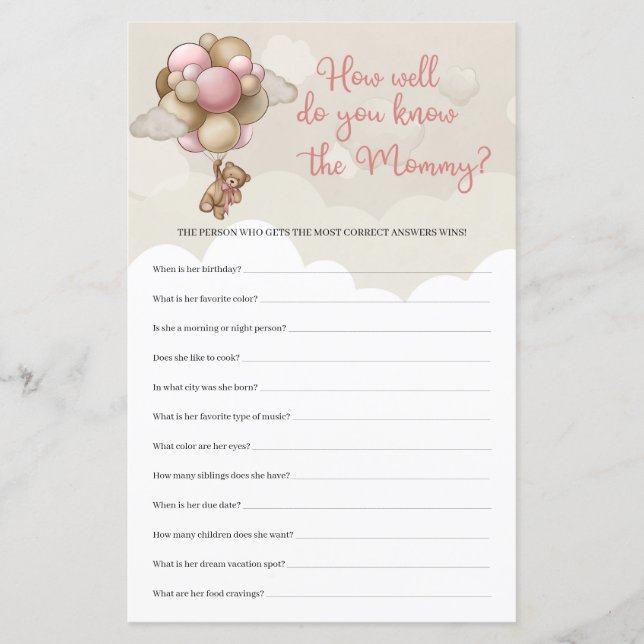 Teddy bear pink How Well Do You Know The Mummy (Front)