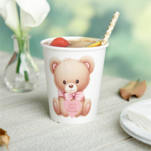 Teddy Bear Pink Paper Cups