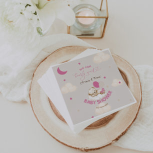 Teddy Bear Pink Preppy Baby Shower Napkin