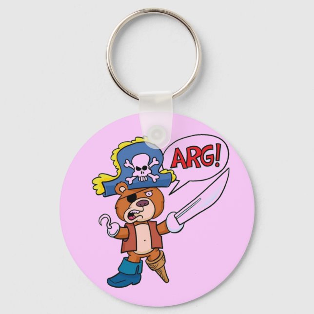 Teddy Bear Pirate Keychain (Front)