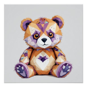 Teddy Bear Playful Adorable Fun Animal Colourful  Poster