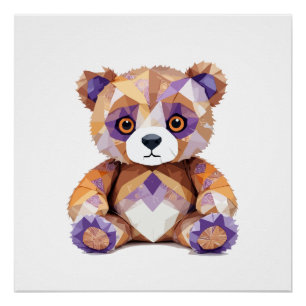 Teddy Bear Playful Adorable Fun Animal Colourful Poster