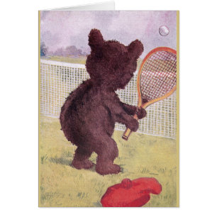 Teddy Bear Playing Tennis