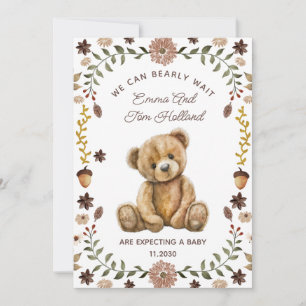 Teddy Bear Pregnancy Gender Neutral Announcement