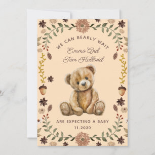 Teddy Bear Pregnancy Gender Neutral Announcement