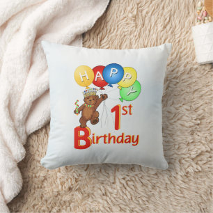 Teddy Bear Prince 1st Birthday Cushion