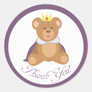 Teddy Bear Prince (Thank you!) Classic Round Sticker