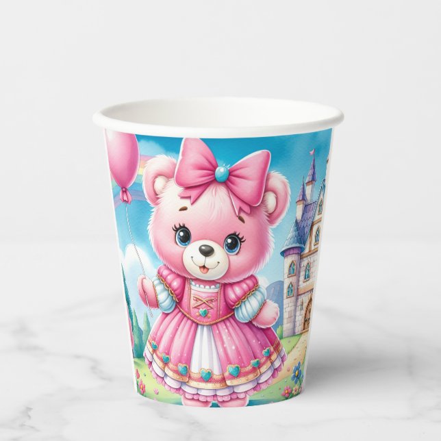 Teddy Bear Princess Paper Cups (Front)