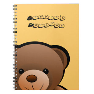 Teddy Bear Print Personalised Notebook