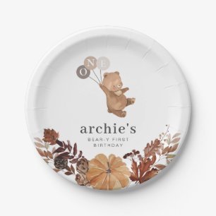 Teddy Bear Pumpkin - 1st Birthday Paper Plate