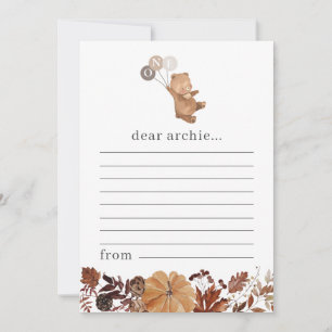 Teddy Bear Pumpkin - Time Capsule Note Card