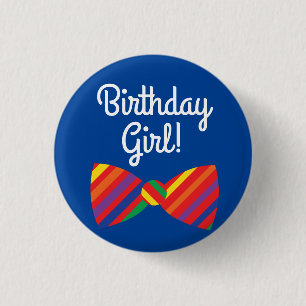 Teddy Bear Rainbow Cute 1st Birthday Party 3 Cm Round Badge