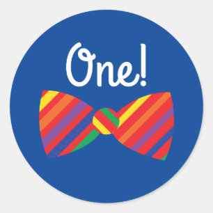 Teddy Bear Rainbow Cute 1st Birthday Party Classic Round Sticker
