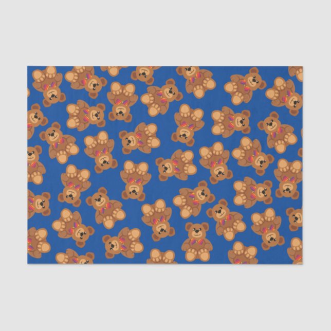 Teddy Bear Rainbow Cute 1st Birthday Party Tissue Paper (Front)