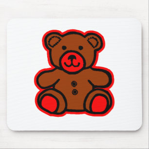 Teddy Bear Red Brown The MUSEUM Zazzle Gifts Mouse Mat