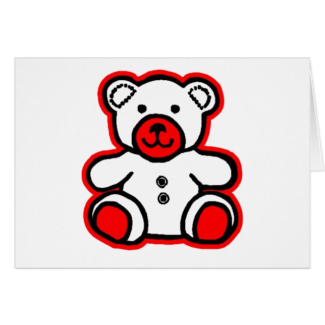 Teddy Bear Red White jGibney The MUSEUM Zazzle (Front Horizontal)