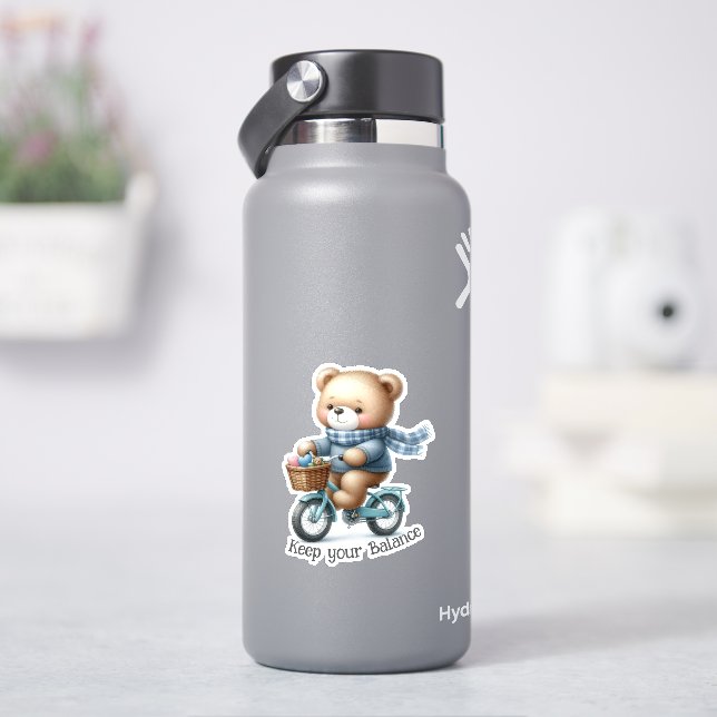 Teddy Bear riding a Bicycle (HydroFlask)
