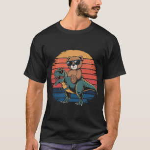 Teddy bear riding a Dinosaur vintage T-Shirt