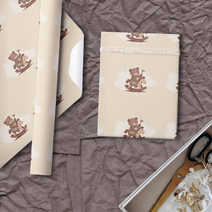 Teddy Bear riding a Rocking Horse Wrapping Paper