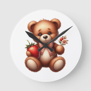 Teddy bear round clock
