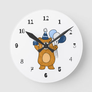 Teddy bear round clock