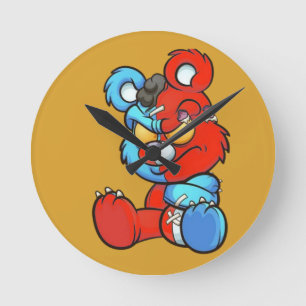 Teddy bear round clock