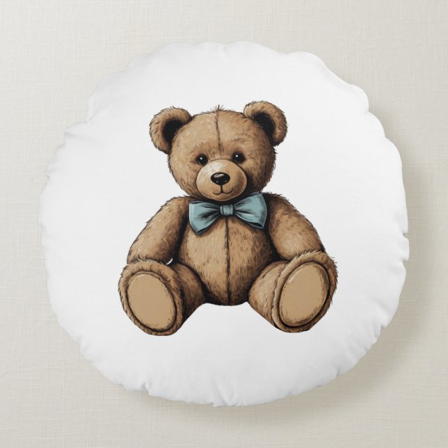 teddy bear round cushion (Front)