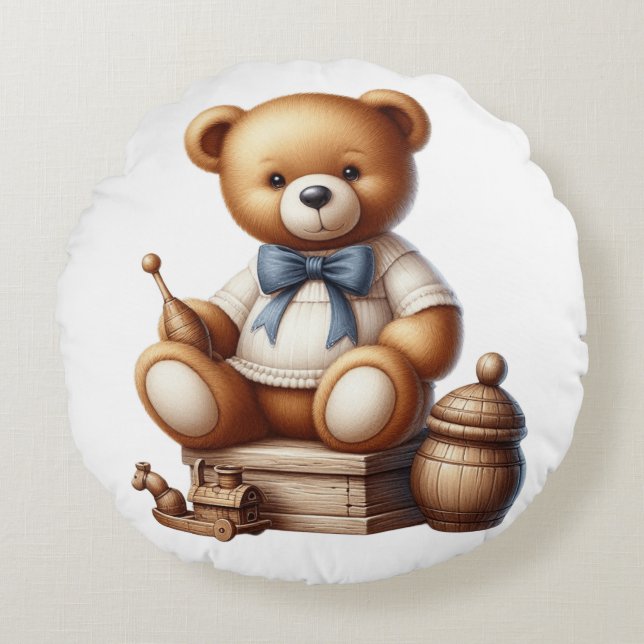 Teddy bear round cushion (Front)