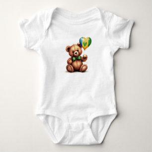 teddy bear & Saint Vincent and the Grenadines flag Baby Bodysuit