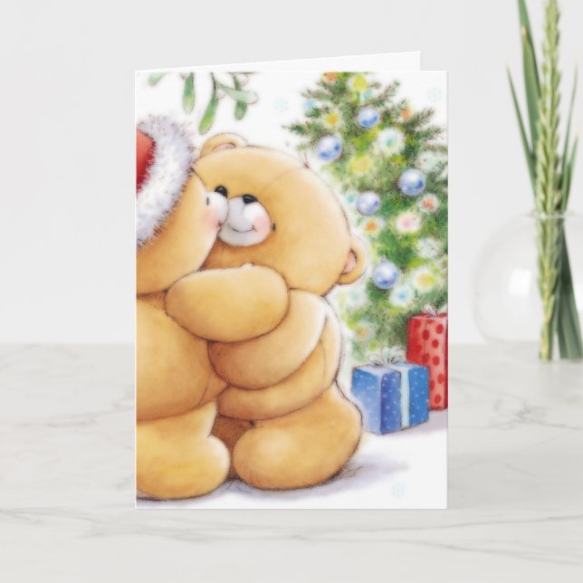 Teddy Bear Santa Holiday Card (Front)