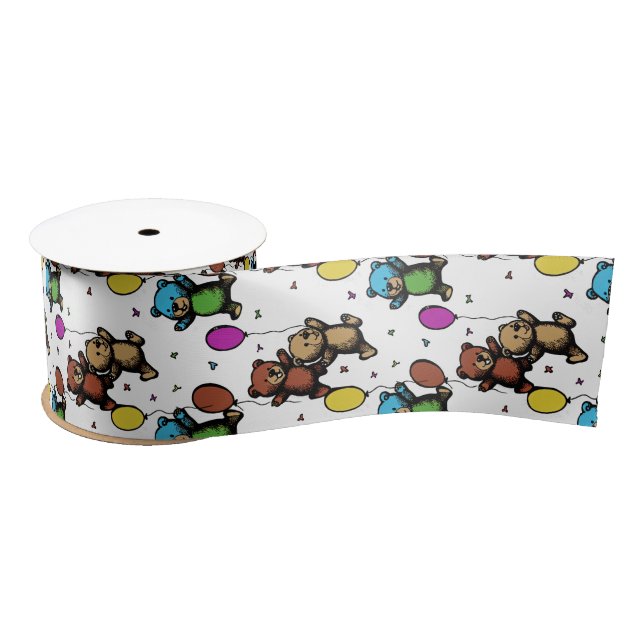 teddy bear satin ribbon (Spool)