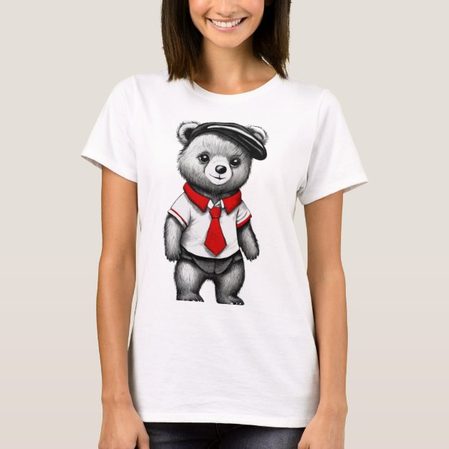 Teddy Bear School Uniform Cute Animal design T-Shirt (Front)