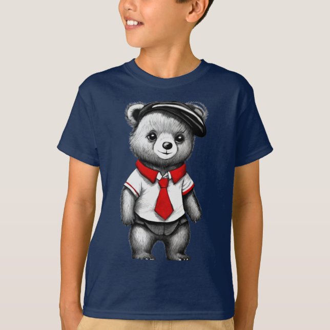 Teddy Bear School Uniform Cute Animal design T-Shirt (Front)