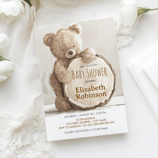 Teddy Bear Shower Personalised Invitation (Creator Uploaded)