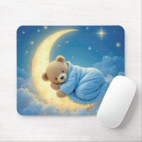 Teddy Bear Sleeping on a Moon