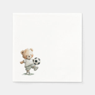 Teddy Bear Soccer Baby Shower  Napkin